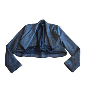 Bebe womens Sz 2 heathered black gray crop blazer jacket
